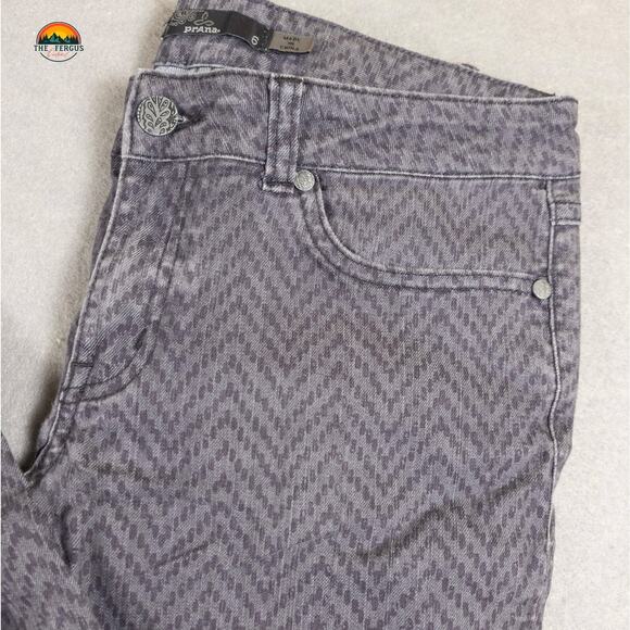 Prana Skinny Jeans Gray Herringbone Medium Wash Pockets Denim Women's Size 6 - Picture 6 of 10